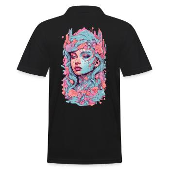 Gothic Pastel Kawaii Crystallized Goth Design - Männer Poloshirt - Schwarz - Hinten - Kai (181cm)