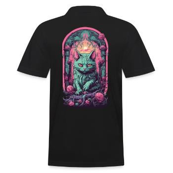 Chat gothique sombre Halloween esthétique chats - Polo Homme - noir - Dos - Kai (181cm)
