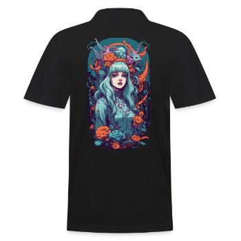 Fille gothique Pastel E-Girl Fantasy Design - Polo Homme - noir - Dos - Kai (181cm)