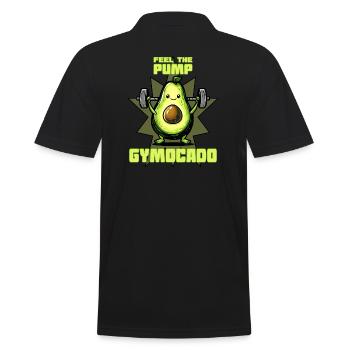 Gymocado - the active avocado - Men's Polo Shirt - black - Back - Kai (181cm)