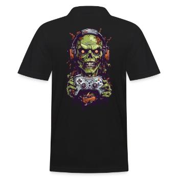 Zombie Gamer Gaming Halloween Ghul Aesthetic - Männer Poloshirt - Schwarz - Hinten - Kai (181cm)