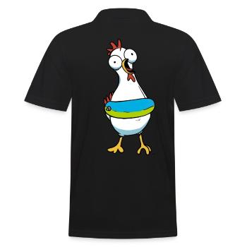 Huhn Schwimmer Schwimmring Henne Geflügel - Männer Poloshirt - Schwarz - Hinten - Kai (181cm)