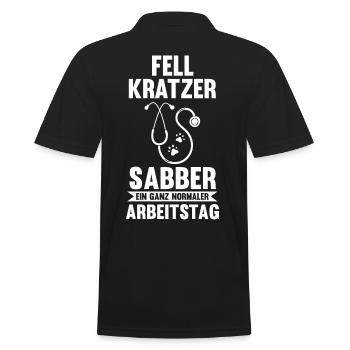 Veterinär Tiermedizin Tierarzt - Männer Poloshirt - Schwarz - Hinten - Kai (181cm)