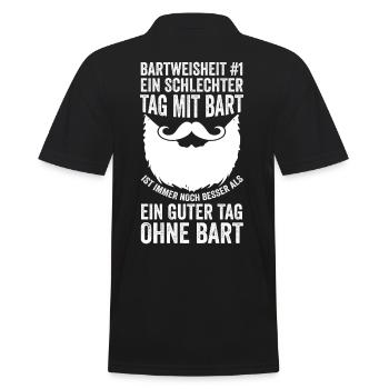 Bärtig Bartträger Schnurrbart Bart - Männer Poloshirt - Schwarz - Hinten - Kai (181cm)