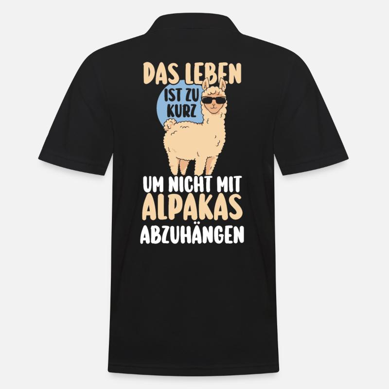 Alpaka - Männer Poloshirt - Schwarz
