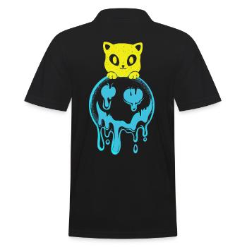 Coucher de soleil Chat Chat Visage Chat Soleil - Polo Homme - noir - Dos - Kai (181cm)