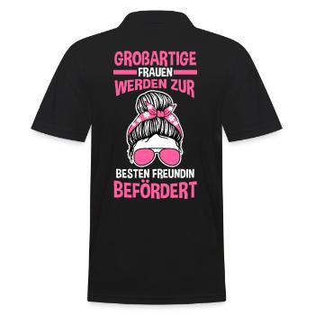 Beste Freundin - Männer Poloshirt - Schwarz - Hinten - Kai (181cm)