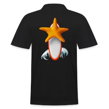 Seesterne Surfbrett - Männer Poloshirt - Schwarz - Hinten - Kai (181cm)