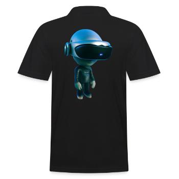 VR Alien - Männer Poloshirt - Schwarz - Hinten - Kai (181cm)