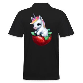 Licorne sur fraise - Polo Homme - noir - Dos - Kai (181cm)