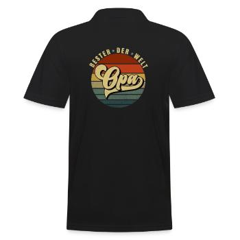 Bester Opa der Welt - Männer Poloshirt - Schwarz - Hinten - Kai (181cm)