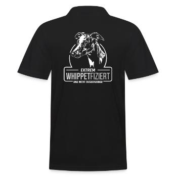 WHIPPETFIZIERT Whippet Hunde Spruch Wilsigns - Männer Poloshirt - Schwarz - Hinten - Kai (181cm)