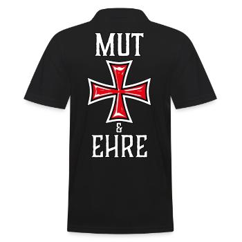 29 Mut und Ehre Templer Kreuz Ritter - Männer Poloshirt - Schwarz - Hinten - Kai (181cm)