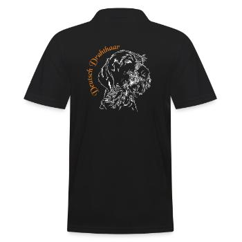 DEUTSCH DRAHTHAAR Wilsigns Jagdhund Hunde Geschenk - Männer Poloshirt - Schwarz - Hinten - Kai (181cm)