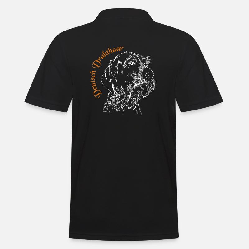 DEUTSCH DRAHTHAAR Wilsigns Jagdhund Hunde Geschenk - Männer Poloshirt - Schwarz