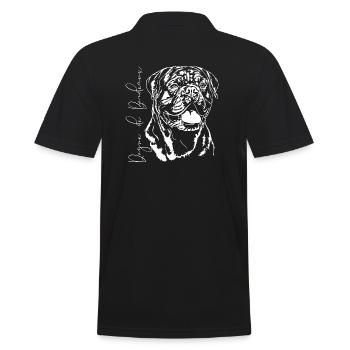 DOGUE DE BORDEAUX Hundeportrait Wilsigns Hunde - Männer Poloshirt - Schwarz - Hinten - Kai (181cm)