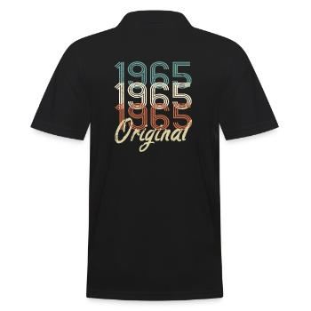 55th Birthday Retro - Original Vintage 1965 - Men's Polo Shirt - black - Back - Kai (181cm)