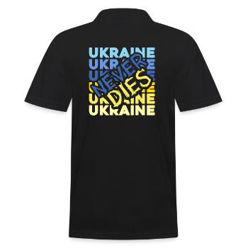 UKRAINE support Zelensky slava ukraini - Men's Polo Shirt - black - Back - Kai (181cm)