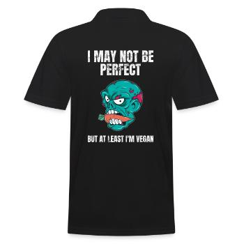I May Not Be Perfect But At Least I'm Vegan - Men's Polo Shirt - black - Back - Kai (181cm)