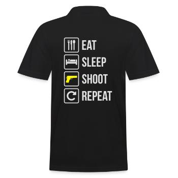 Mangez le sommeil Tirez Guns Répéter - Polo Homme - noir - Dos - Kai (181cm)