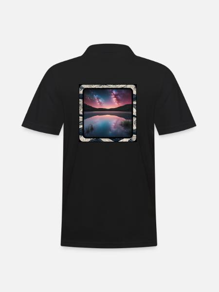 Seascape with reflections - Men's Polo Shirt - black