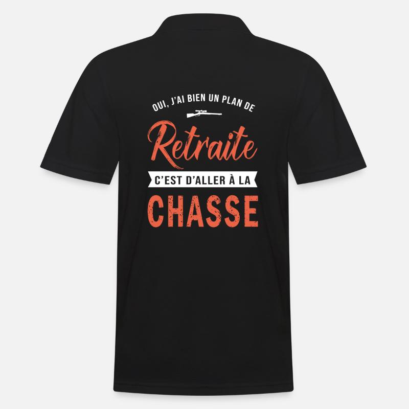 retraité chasse cadeau cool plan retraite chasseur - Polo Homme - noir