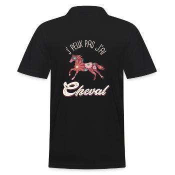 je peux pas j ai cheval Humour équitation - Polo Homme - noir - Dos - Kai (181cm)