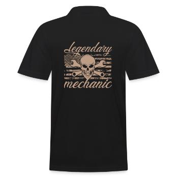 Mechanic - Men's Polo Shirt - black - Back - Kai (181cm)