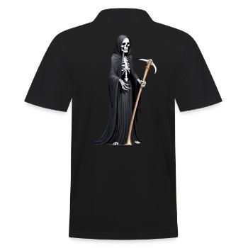 Sensenmann Sense Tod Halloween gruselig Skelett - Männer Poloshirt - Schwarz - Hinten - Kai (181cm)