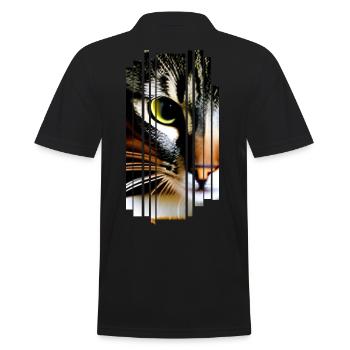 Katze Katzen - Männer Poloshirt - Schwarz - Hinten - Kai (181cm)
