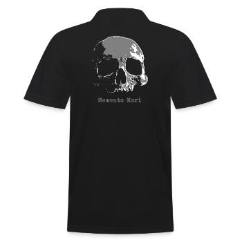 Memento Mori Skull Grey - Men's Polo Shirt - black - Back - Kai (181cm)