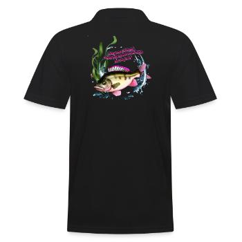 Divas de pêche de la perche : l’élégance en action - Polo Homme - noir - Dos - Kai (181cm)