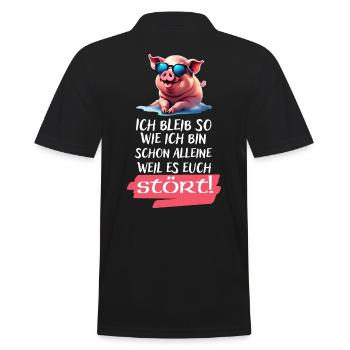 Je reste comme je dis une déclaration drôle - Polo Homme - noir - Dos - Kai (181cm)