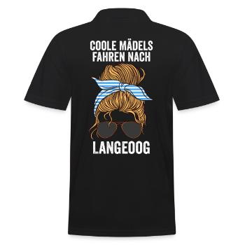 Nordsee Langeoog - Männer Poloshirt - Schwarz - Hinten - Kai (181cm)