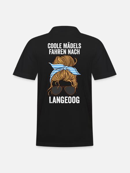 Nordsee Langeoog - Männer Poloshirt - Schwarz