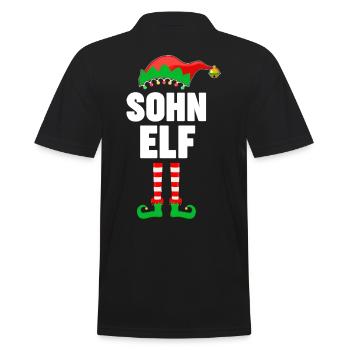Weinachten Weihnachtself Sohn Elf Elfen - Männer Poloshirt - Schwarz - Hinten - Kai (181cm)