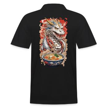 Anime Drache & Ramen Nudel Suppen Magie - Männer Poloshirt - Schwarz - Hinten - Kai (181cm)