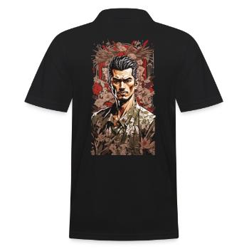 Retro Japan Street Power Design dans un style vintage - Polo Homme - noir - Dos - Kai (181cm)