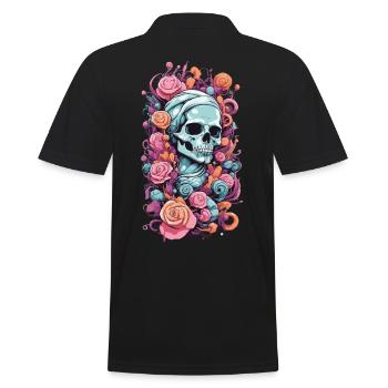 Pastel Goth Roses crâne occulte Weirdcore Design - Polo Homme - noir - Dos - Kai (181cm)