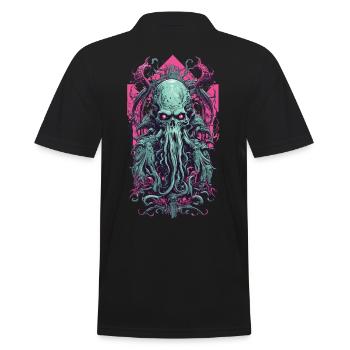 Okkult Ghul Kraken Gothic Vaporwave Kunst - Männer Poloshirt - Schwarz - Hinten - Kai (181cm)