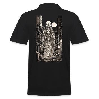 Yokai Skeleton Night Japan Anime Streetwear - Men's Polo Shirt - black - Back - Kai (181cm)