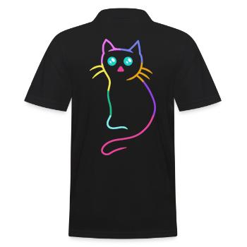 Bébé Kawaii Chat Coloré Enfants Animaux Chat - Polo Homme - noir - Dos - Kai (181cm)