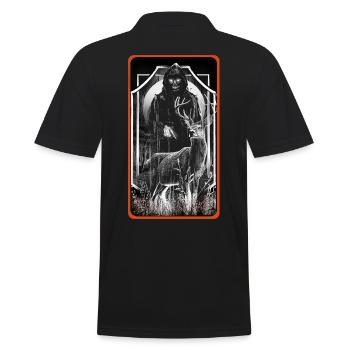 horreur, halloween, fantôme, cerf, mort, nature sauvage, occulte - Polo Homme - noir - Dos - Kai (181cm)