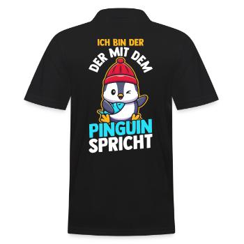 Pinguin - Männer Poloshirt - Schwarz - Hinten - Kai (181cm)