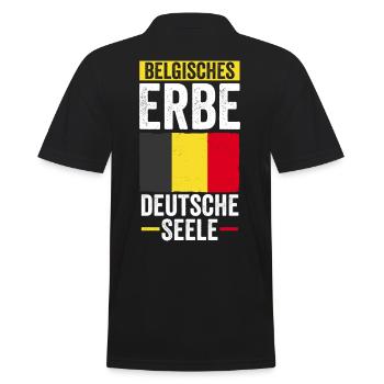 Belgian Belgian German Heart Belgium - Men's Polo Shirt - black - Back - Kai (181cm)