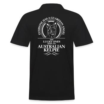 AUSTRALIAN KELPIE Guardian Angel saying WILSIGNS - Men's Polo Shirt - black - Back - Kai (181cm)