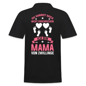 Zwillingsmama Zwillingsmutter Zwillingskinder Mutt - Männer Poloshirt - Schwarz - Hinten - Kai (181cm)