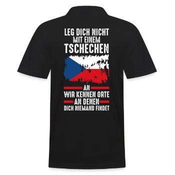 Tschechien Tscheche Tschechisches - Männer Poloshirt - Schwarz - Hinten - Kai (181cm)
