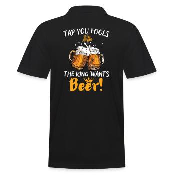 Bier-Zapft ihr Narren der König will Bier - Männer Poloshirt - Schwarz - Hinten - Kai (181cm)