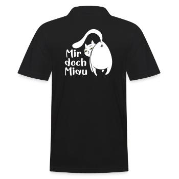 Katze lustig Miau egal lustige Sprüche Haustier - Männer Poloshirt - Schwarz - Hinten - Kai (181cm)